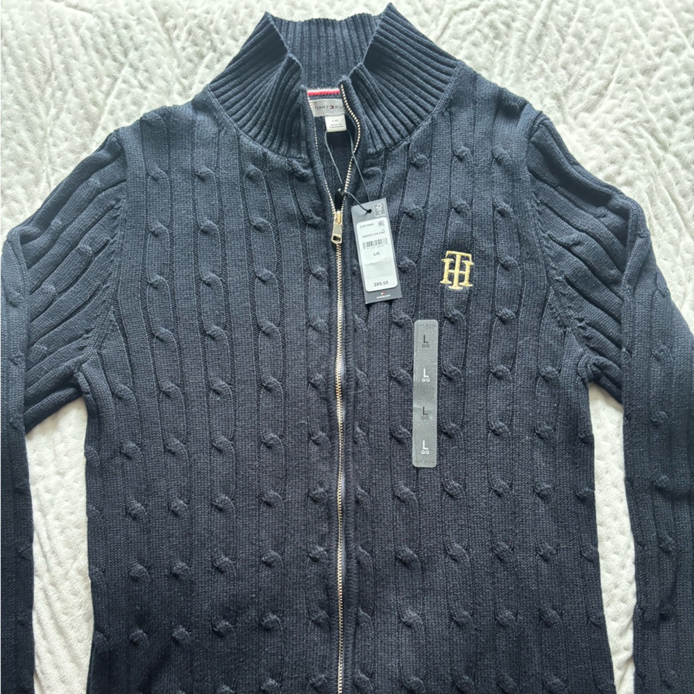 Tommy Hilfiger Navy Zip-Up Sweater